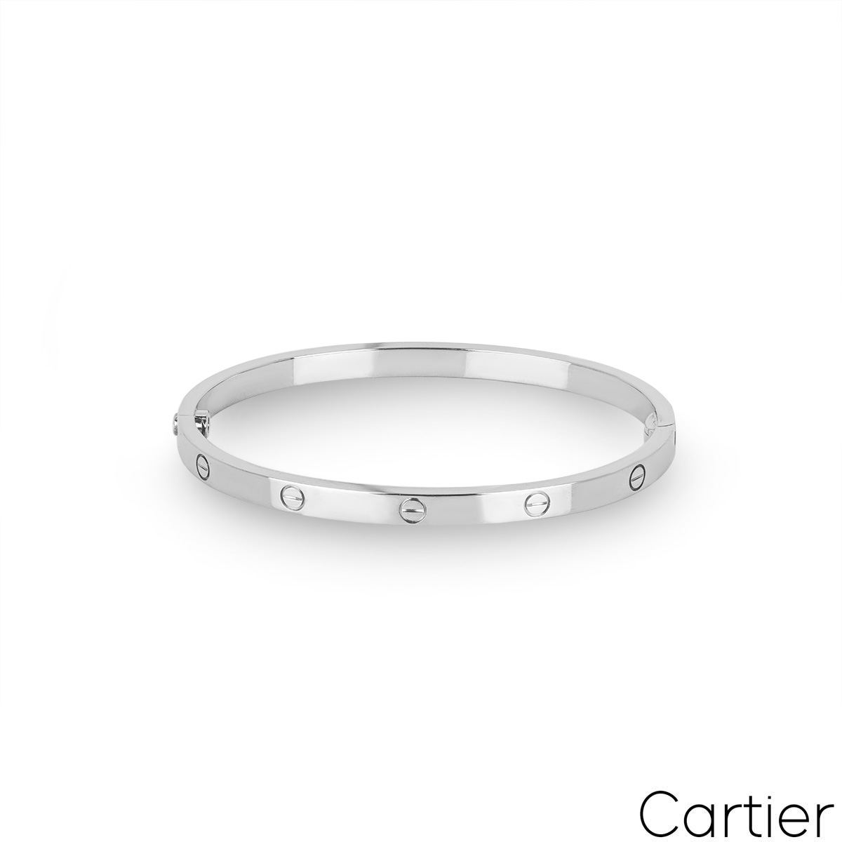 Cartier White Gold Love Bracelet SM Size 18 B6047418